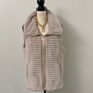 Calvin Klein Light Tan Faux Fur Vest